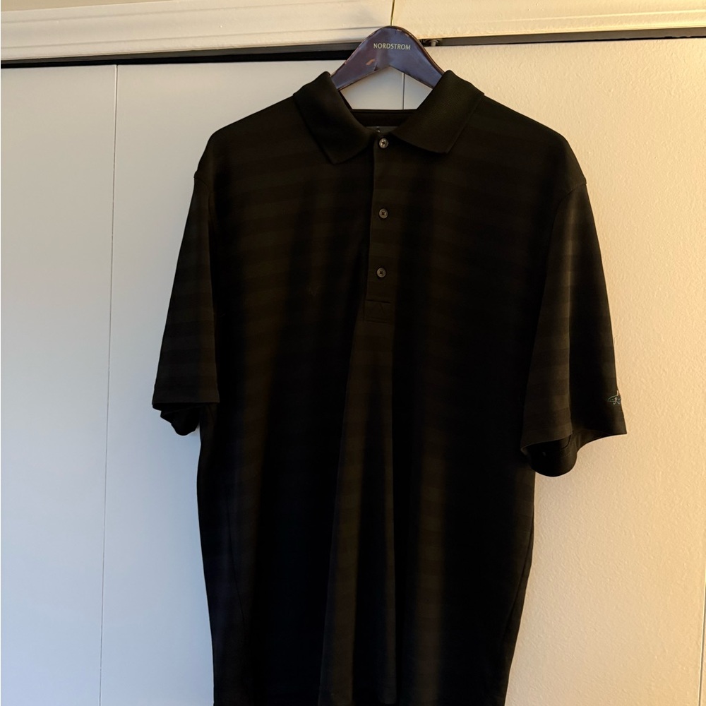 Nordstrom Black Polo Shirt Soft Knit Short Sleeve